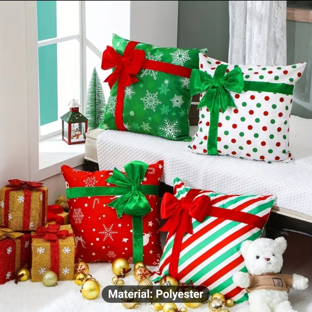 New 4pc Festive Holiday Pillow Covers Set #994-847